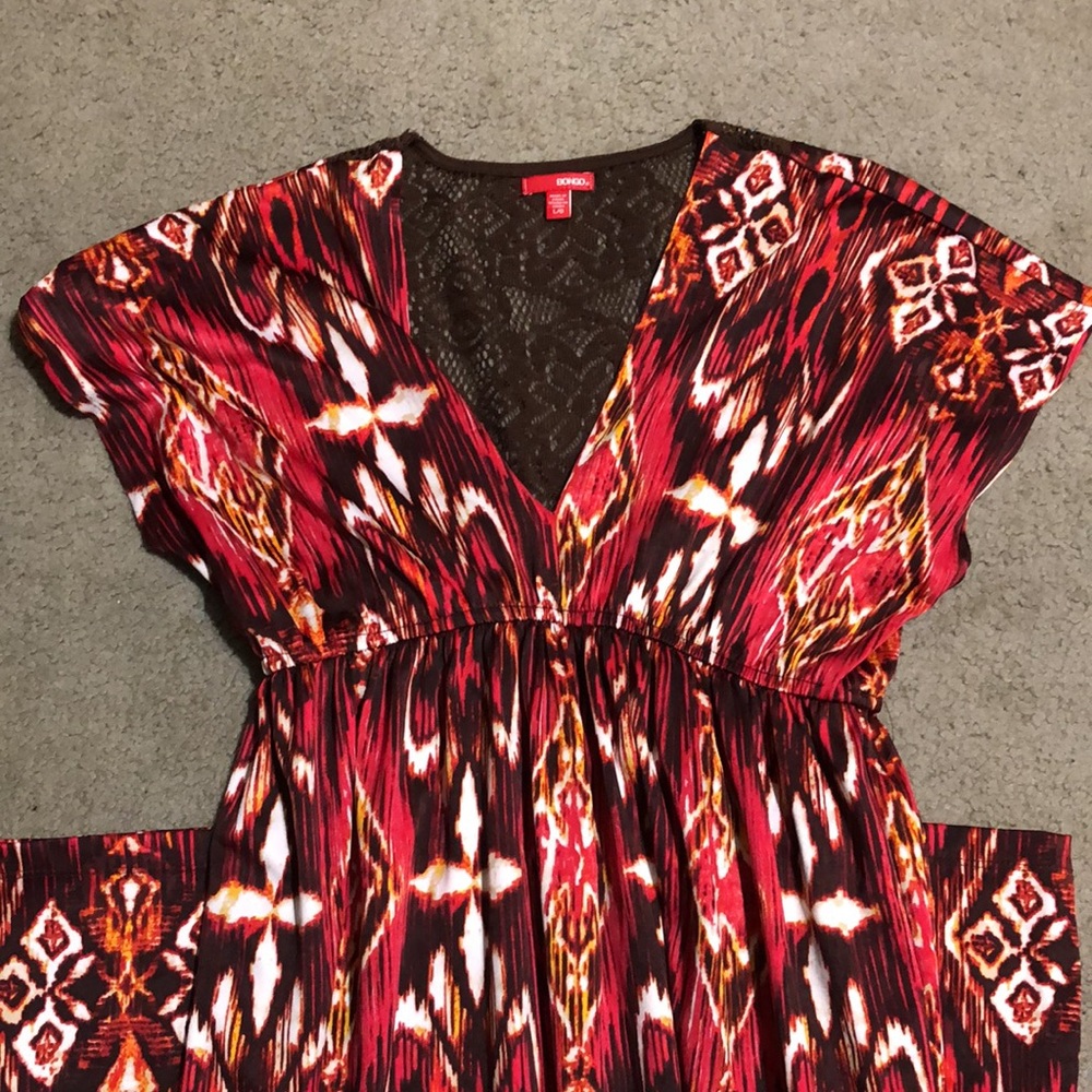 Women's Red Patterned Dress